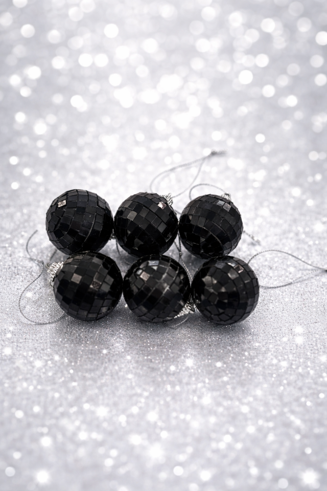 Disko Topu Yılbaşı Ağacı Süsü 6’lı – Aynalı Mozaik Parti Dekorasyon Pasta Süsü gold Siyah