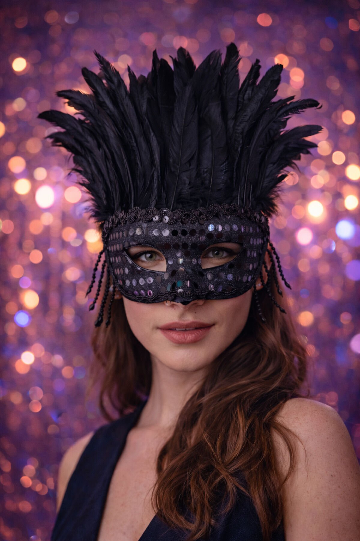 Tüylü Lüks Parti Aksesuarı Halloween Maske