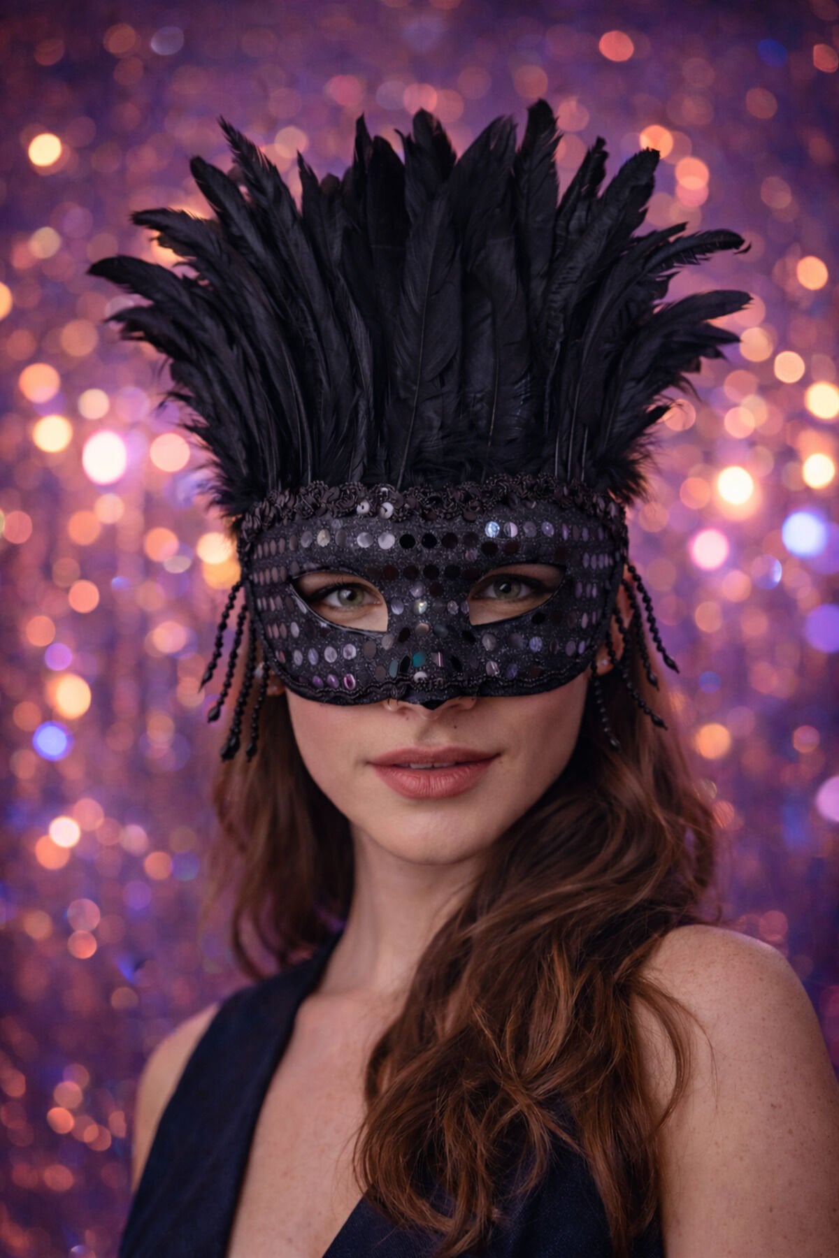 Parti Malzemesi Tüylü Lüks Parti Aksesuarı Halloween Maske