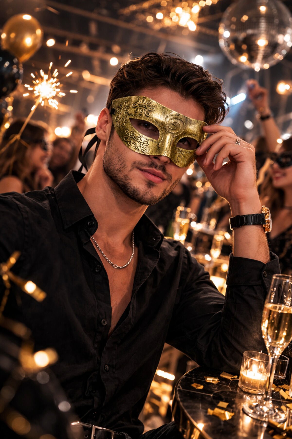 Gold Antik Venedik Maskesi Erkek Parti Maskesi Cadılar Bayramı Maskesi