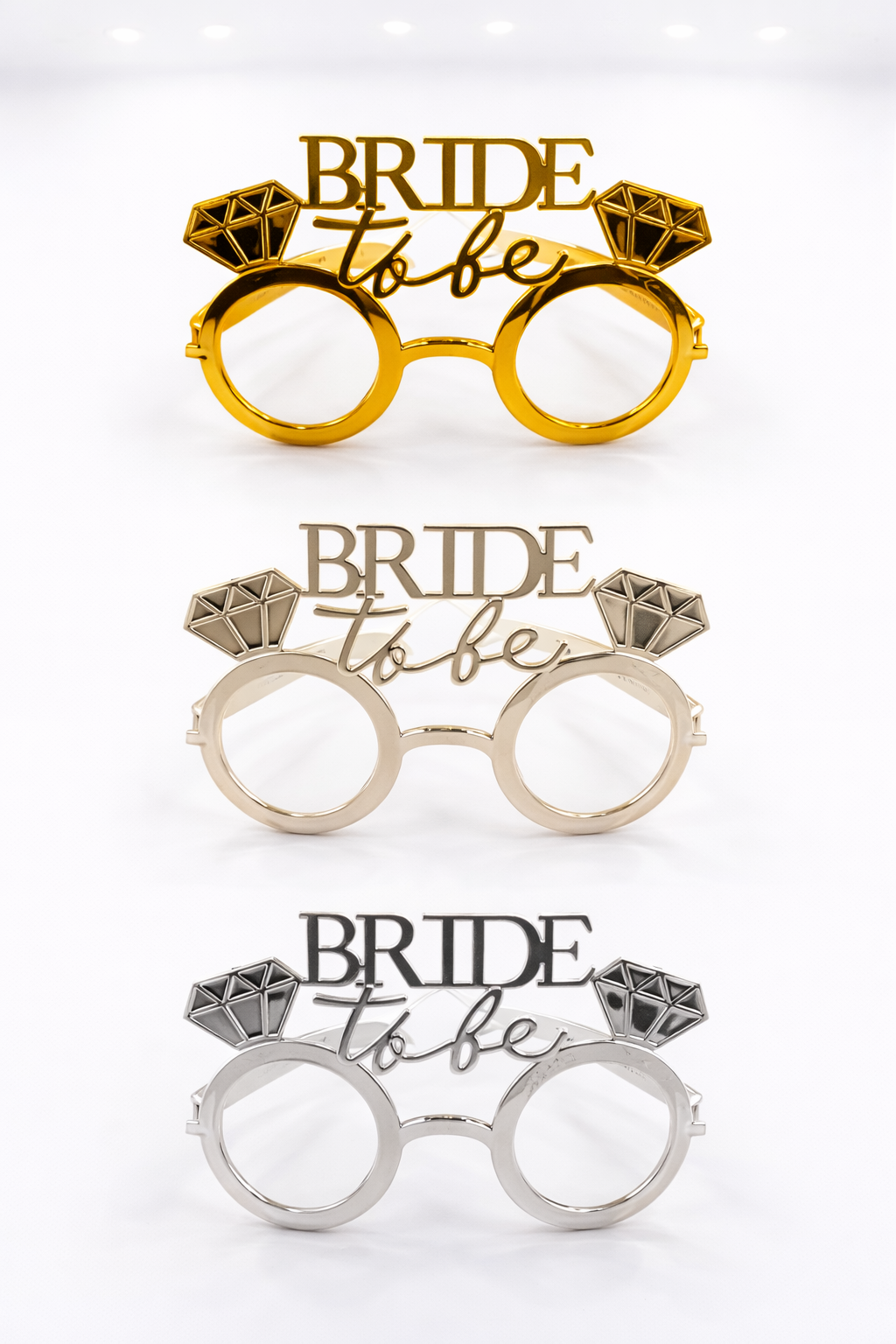 Parti Malzemesi 12’li Bride To Be Taşlı Parti Gözlüğü – Yuvarlak Çerçeve Bekarlığa Veda Gözlüğü (Gold, Silver, Rose Gold)
