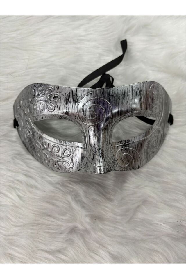Parti Malzemesi Erkek Parti Maskesi Gümüş Renk Balo Maskesi Şık Halloween Davet Maskesi