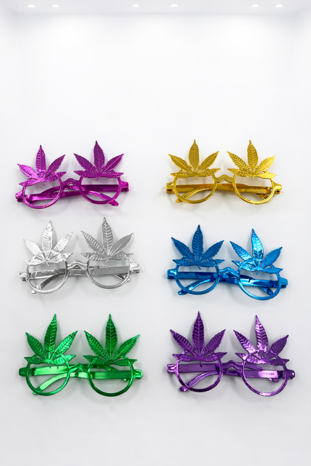 Renkli Yaprak Parti Gözlüğü 12’li Set – Eğlenceli Konsept Parti Gözlüğü (Camsız)