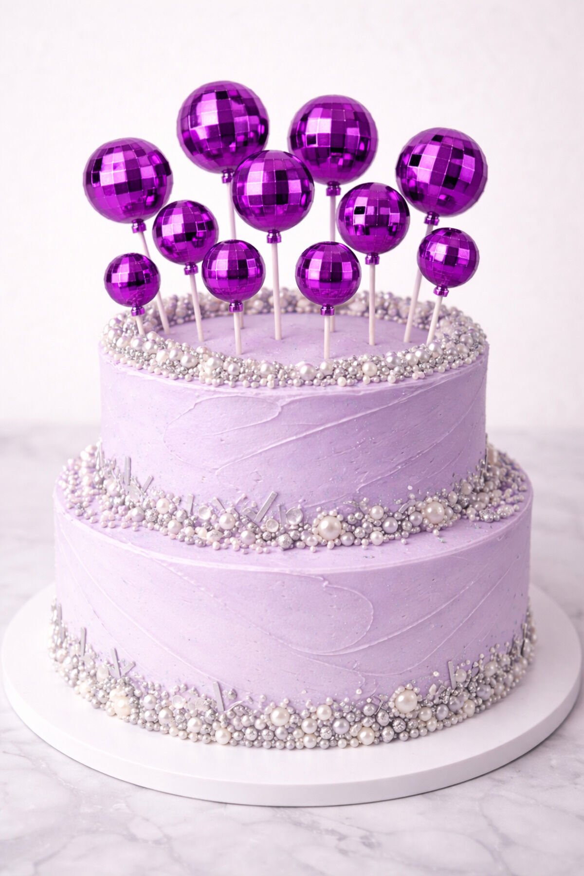 Aynalı Desen Pasta Süsleme Topu