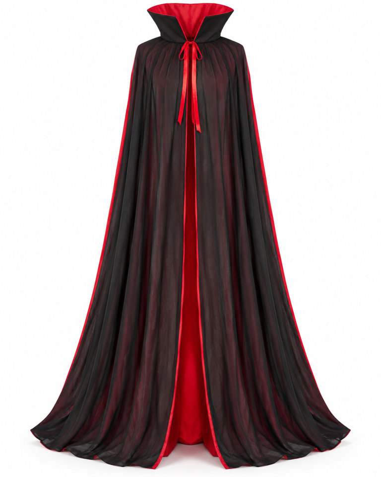 Parti Malzemesi 160 Cm Dik Yakalı Çift Taraflı Siyah Kırmızı Pelerin Halloween Vampir Dracula Kostüm Pelerini