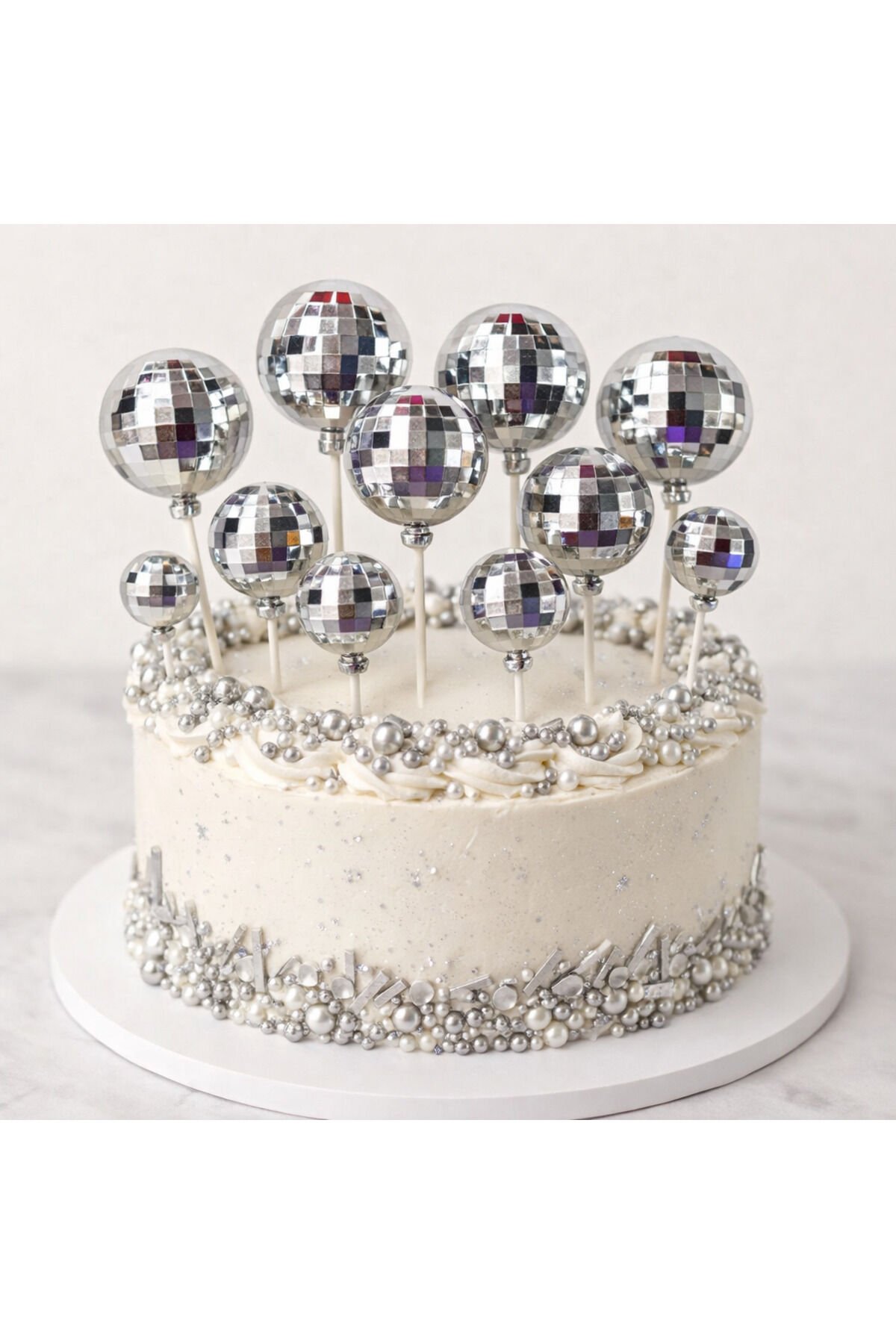 Aynalı Desen Pasta Süsleme Topu