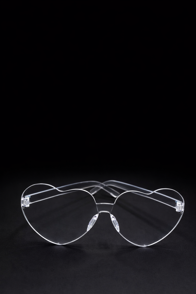 Kalp Şekilli Parti Gözlüğü – Renkli Camlı Eğlenceli Parti Gözlüğü Doğum Günü & Organizasyon Aksesuarı Beyaz