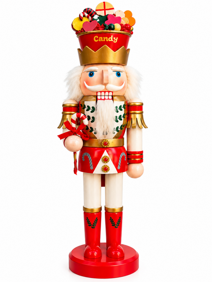 Parti Malzemeleri 40 Cm Yılbaşı Fındıkkıran Asker Dekoru Candy Şeker Temalı Baston Şekerli Noel Süsü