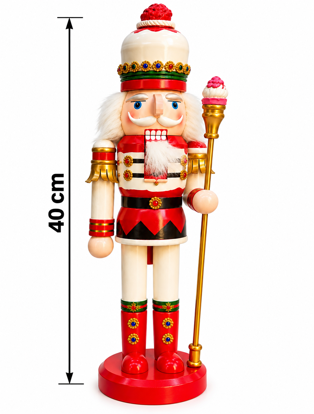 Parti Malzemesi 40 Cm Yılbaşı Fındıkkıran Asker Dekoru Kırmızı Beyaz – Asalı Ahşap Noel Süsü