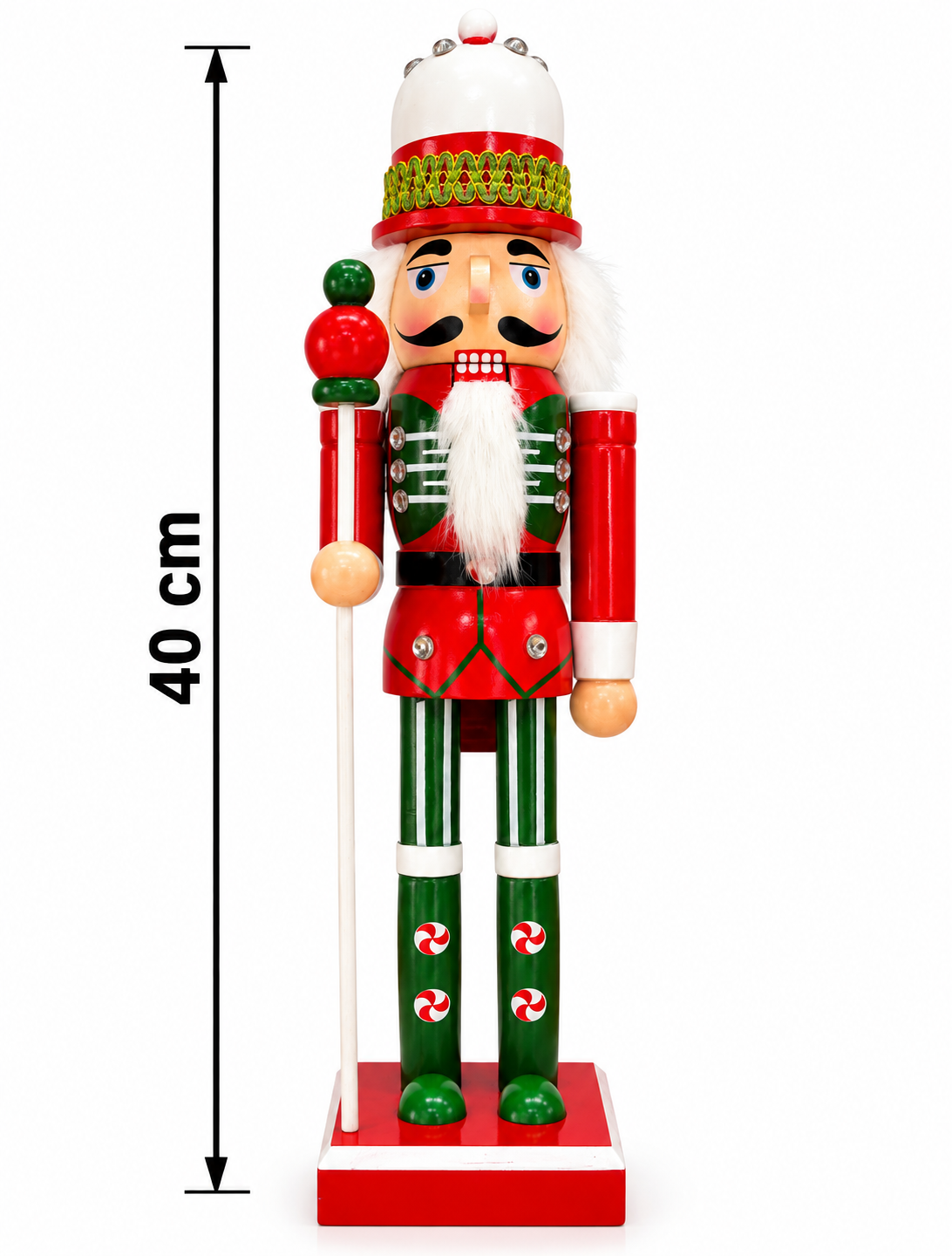 Parti Malzemeleri 40 Cm Yılbaşı Fındıkkıran Asker Dekoru Asalı Kırmızı Yeşil Dekoratif Noel Süsü
