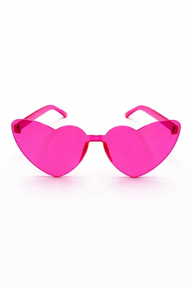 Kalp Şekilli Mor Renk Parti Gözlüğü – Camsız Eğlence Gözlüğü Doğum Günü & Organizasyon Aksesuarı Fuşya