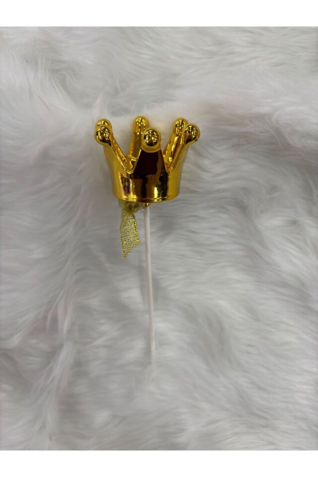 Parti Malzemesi  Altın Prenses Tacı Pasta Süsü – Gold Taç Cake Topper Doğum Günü Parti Süsü