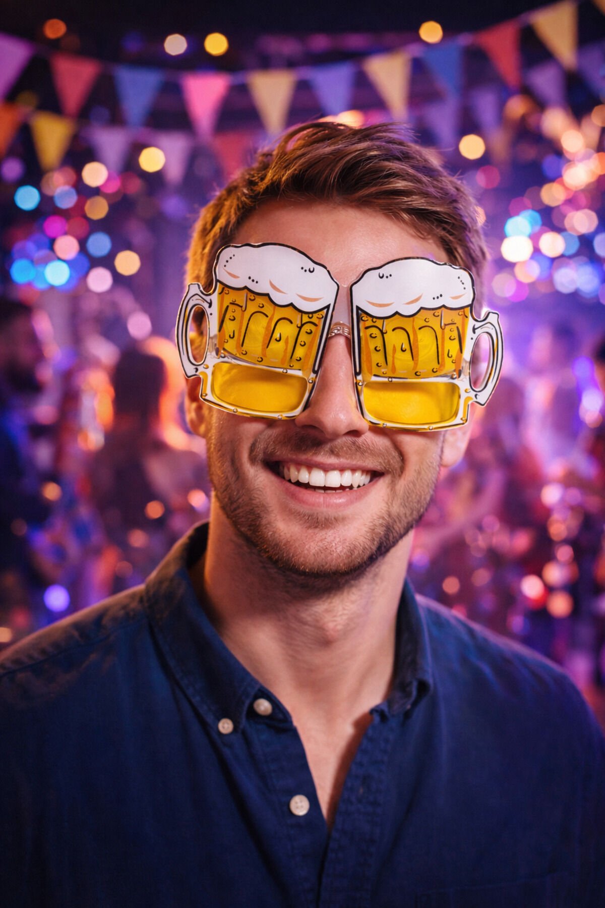 Bira Bardağı Şekilli Parti Gözlüğü – Eğlenceli Konsept Şaka Gözlüğü 17x10.5 cm