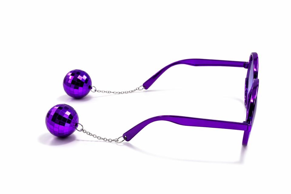 Parti Gözlüğü Disko Toplu Camlı Eğlenceli Parti Gözlüğü Kostüm Aksesuar Mor