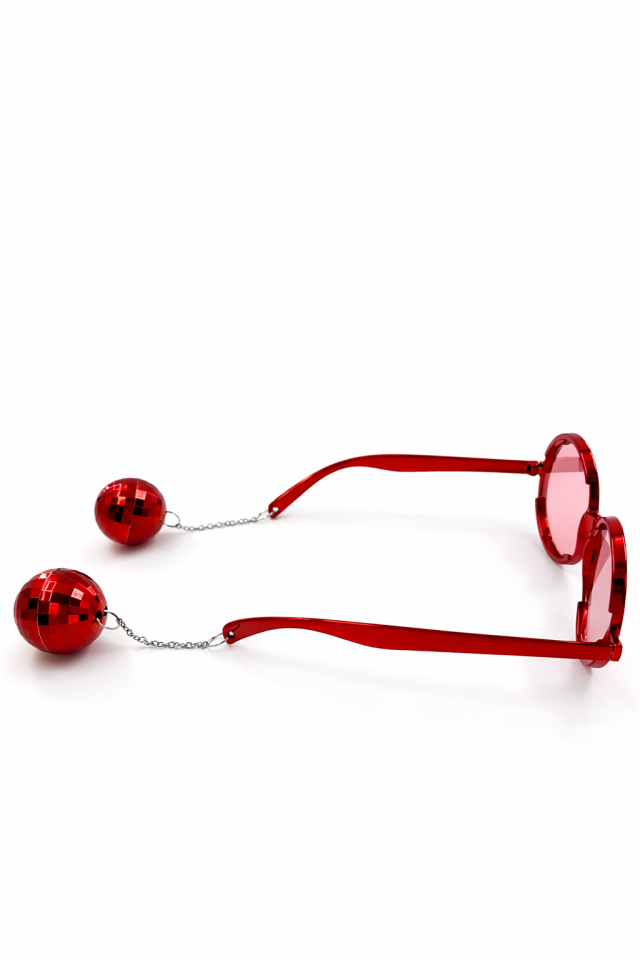 Parti Malzemesi Parti Gözlüğü Disko Toplu Camlı Eğlenceli Parti Gözlüğü Kostüm Aksesuar Kırmızı