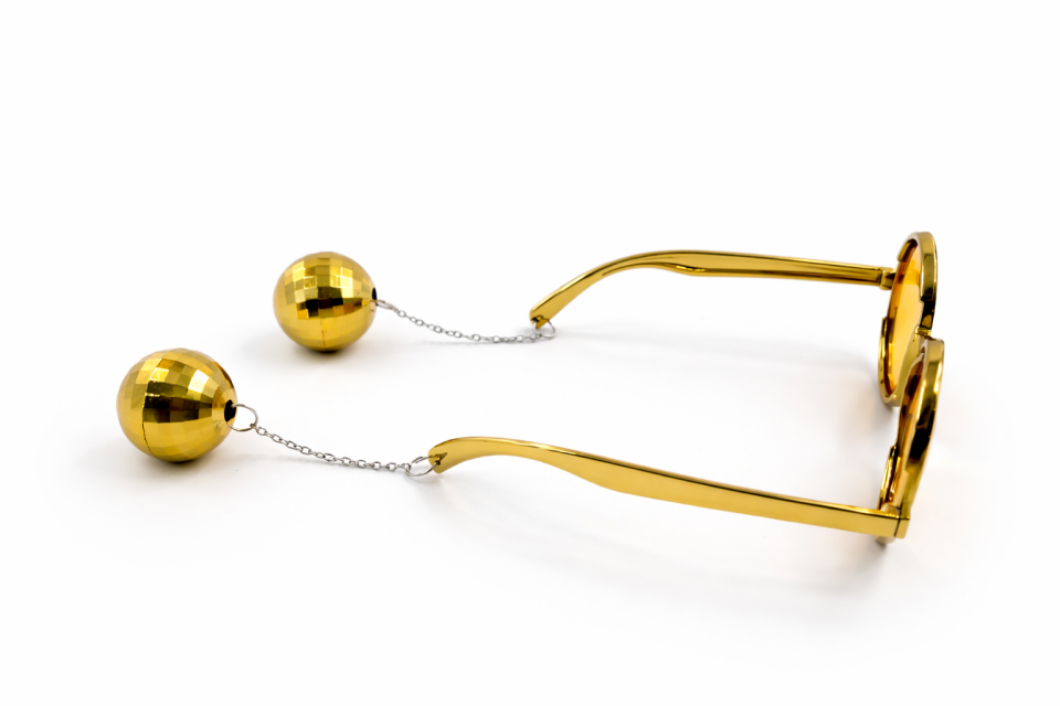 Parti Gözlüğü Disko Toplu Camlı Eğlenceli Parti Gözlüğü Kostüm Aksesuar Sarı