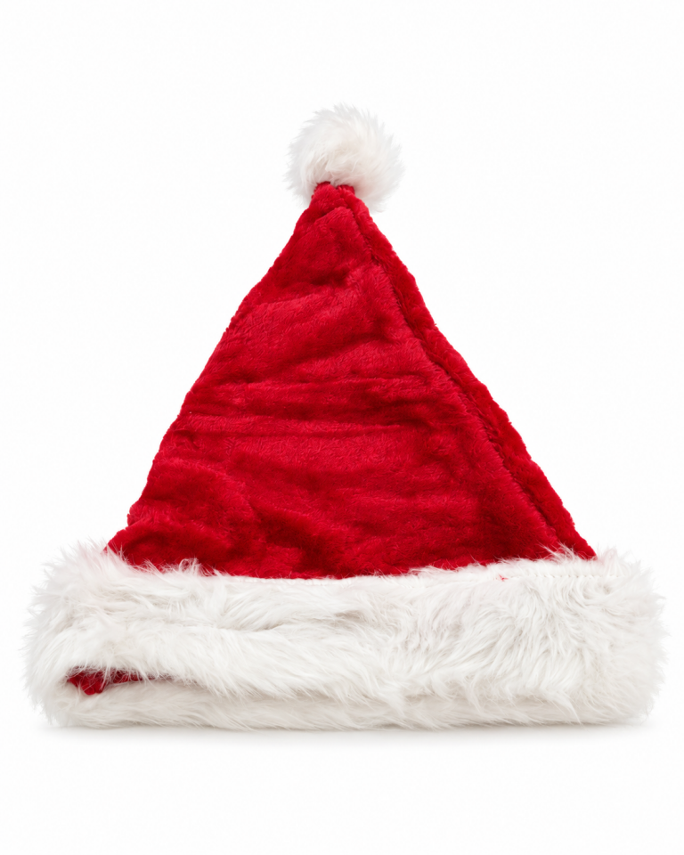 Parti Malzemesi Lüks Kalite Peluş Yılbaşı Şapkası – Kırmızı Beyaz Kürklü Ponponlu Noel Baba Şapkası Parti Kostüm Aksesuarı