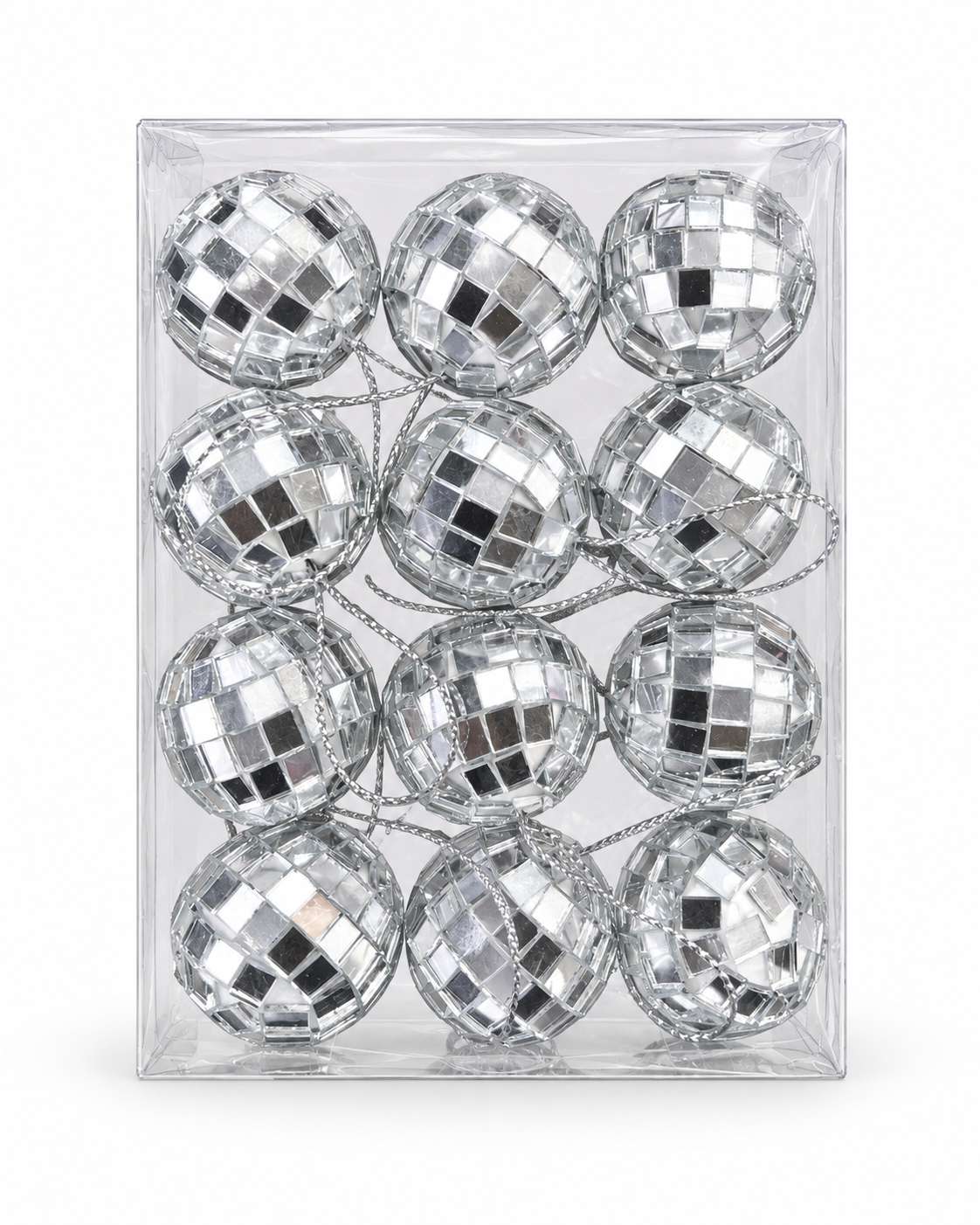 Parti Malzemeleri 12’li Aynalı Disko Topu 3 cm Gümüş Renk Mini Disco Ball Yılbaşı Çam Ağacı Süsü Parti ve Dekorasyon Süsü