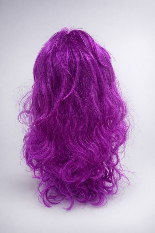 Parti Malzemesi  Mor Dalgalı Peruk Uzun Sentetik Kadın Peruk Parti Cosplay Kostüm Peruğu