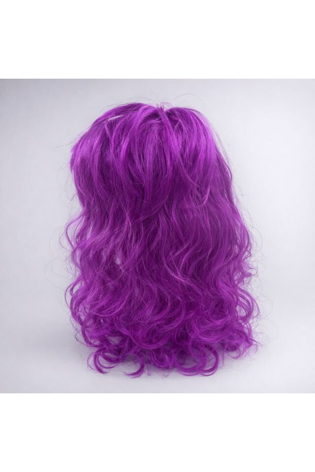 Parti Malzemesi  Mor Dalgalı Peruk Uzun Sentetik Kadın Peruk Parti Cosplay Kostüm Peruğu