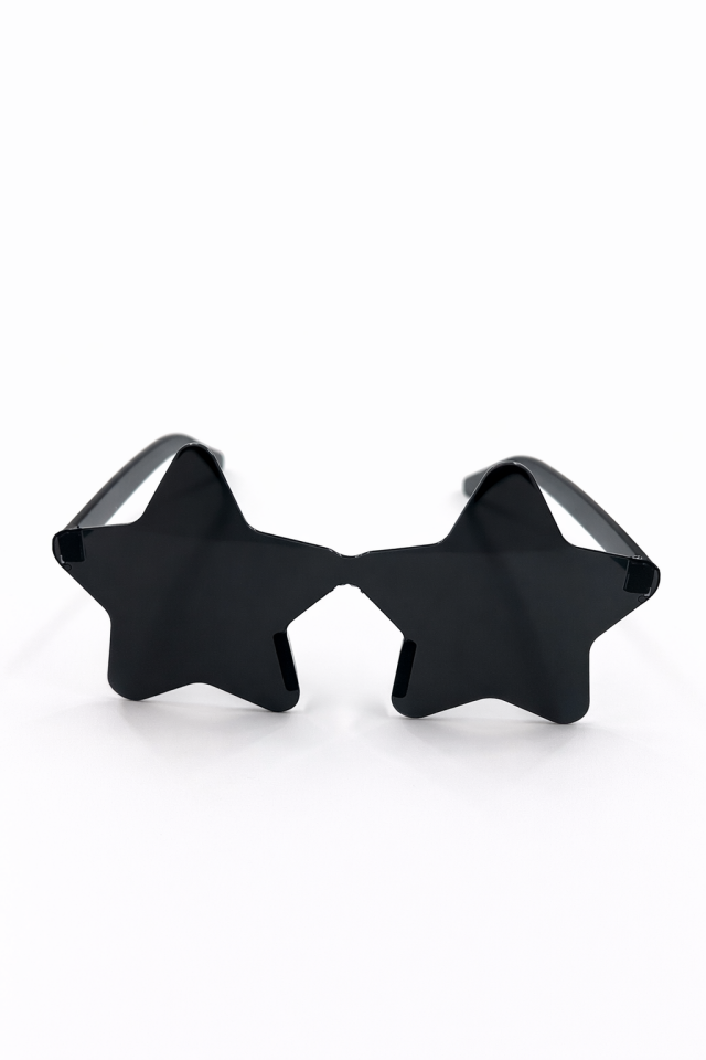 Yıldız Parti Gözlüğü Şeffaf Model Doğum Günü Bekarlığa Veda Eğlence Gözlüğü Siyah