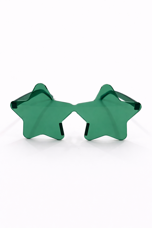 Yıldız Parti Gözlüğü Şeffaf Model Doğum Günü Bekarlığa Veda Eğlence Gözlüğü Yeşil