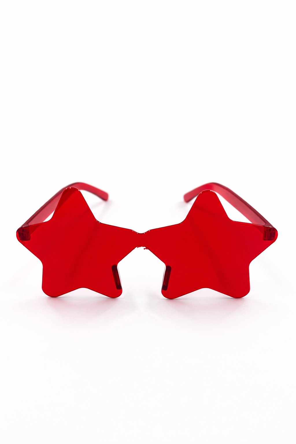 Yıldız Parti Gözlüğü Şeffaf Model Doğum Günü Bekarlığa Veda Eğlence Gözlüğü Kırmızı