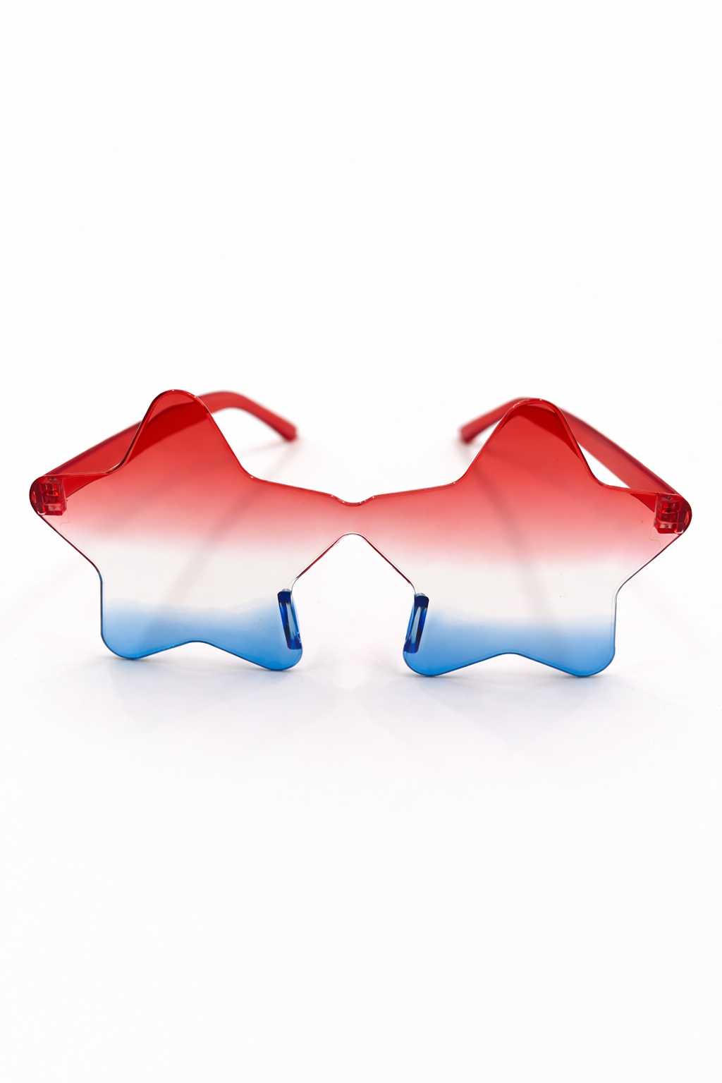 Yıldız Parti Gözlüğü Şeffaf Model Doğum Günü Bekarlığa Veda Eğlence Gözlüğü Kırmızı-Mavi