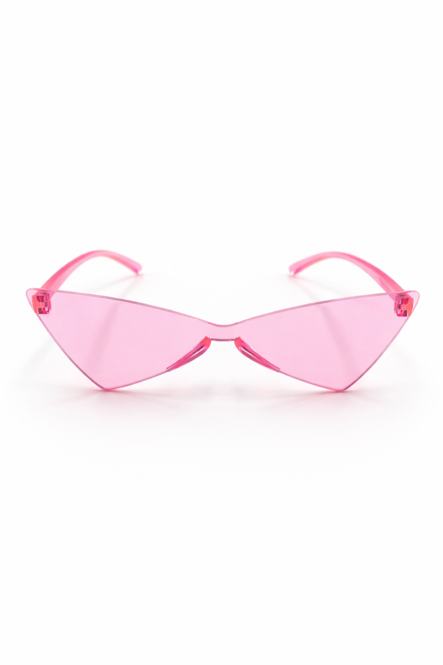 Parti Malzemesi Şeffaf Parti Gözlüğü  Stil Retro Köşeli Gözlük Pembe