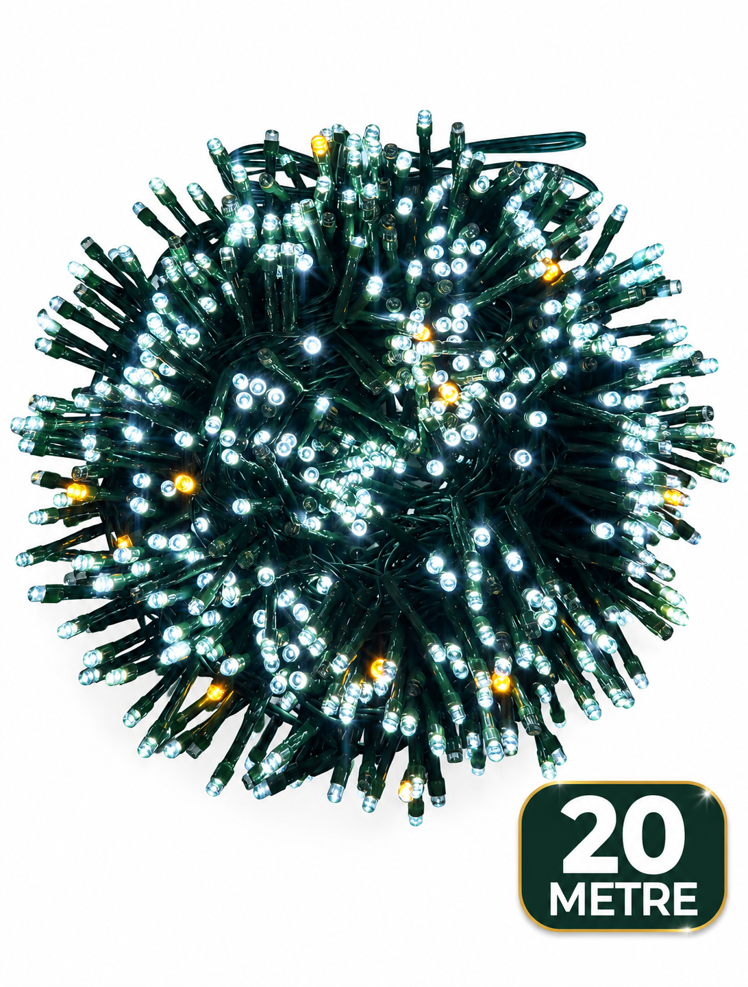 Parti Malzemeleri 20 Metre 900 LED Yılbaşı Işığı Beyaz Gün Işığı Karışık Çam Ağacı ve Dekorasyon Işığı