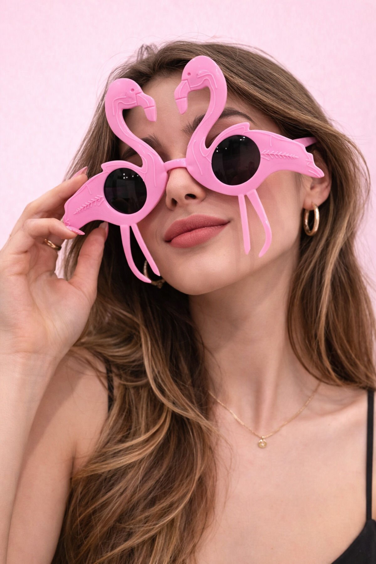 Flamingo Parti Gözlüğü Pembe Flamingo Şekilli Parti Gözlüğü Yaz Partisi Doğum Günü Aksesuarı