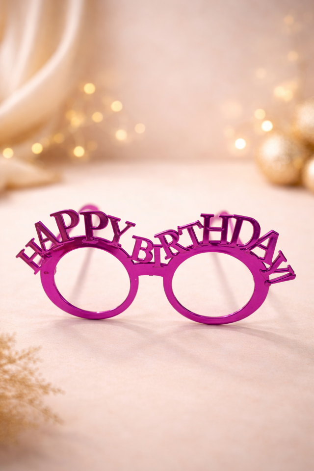 12’li Happy Birthday Parti Gözlüğü Seti – Renkli Doğum Günü Eğlence Gözlüğü
