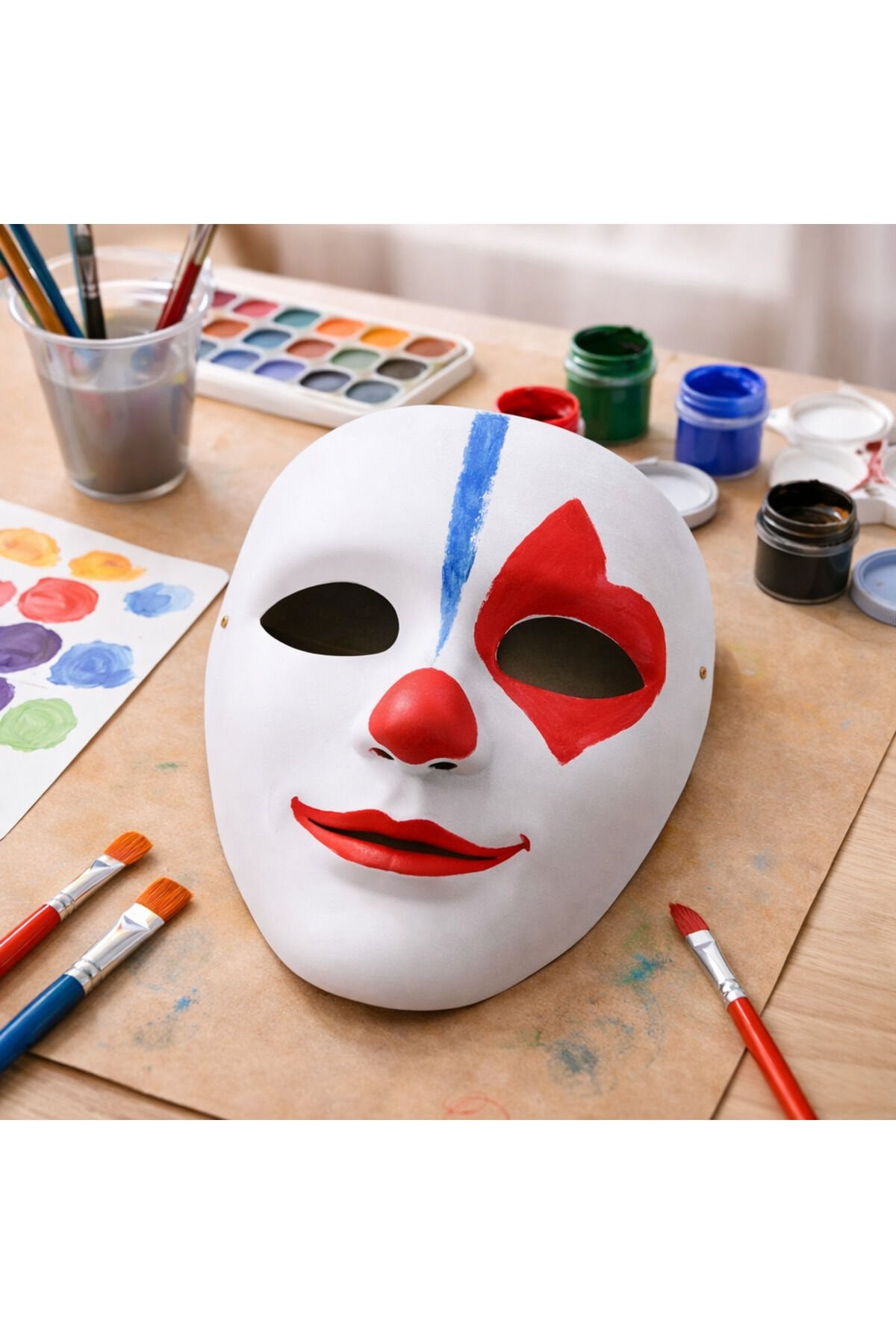 Boyanabilir Beyaz Tam Yüz Maske –  Hobi Parti Boyama Maskesi