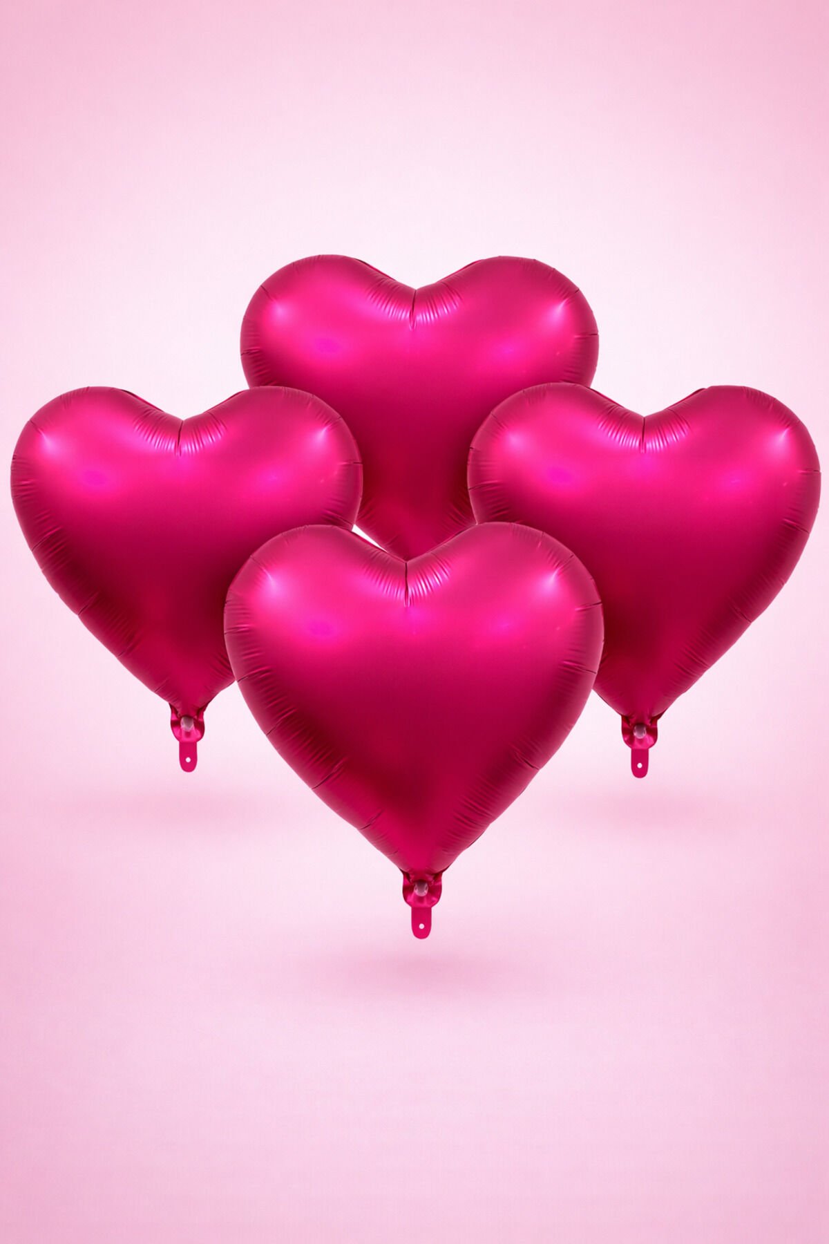 Fuşya Kalpli 4'lü Folyo Balon 20 İnç 50 cm