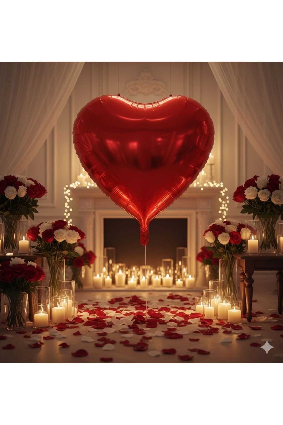 KIRMIZI BÜYÜK BOY KALP FOLYO BALON 63,İNÇ