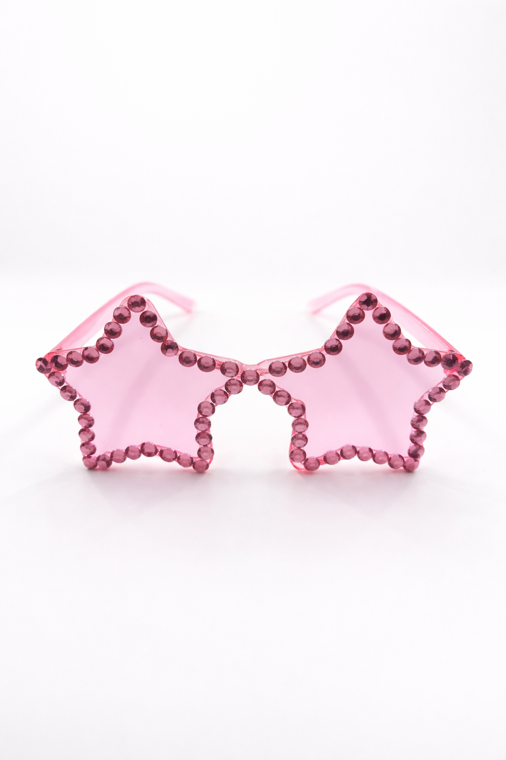 Yıldız Parti Gözlüğü Renkli Taşlı Yetişkin Parti Gözlüğü Doğum Günü ve Konsept Parti Aksesuarı Pembe