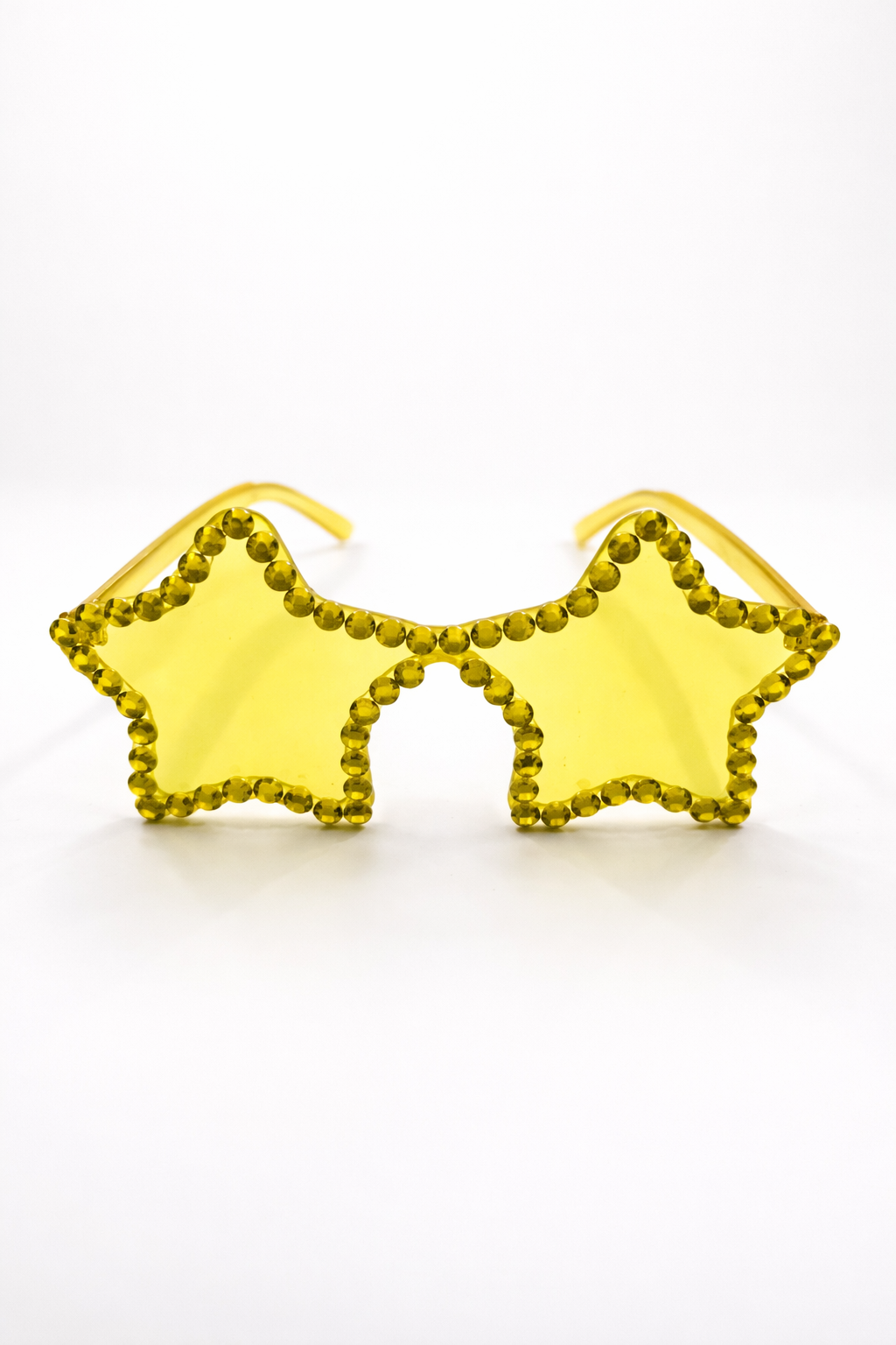 Yıldız Parti Gözlüğü Renkli Taşlı Yetişkin Parti Gözlüğü Doğum Günü ve Konsept Parti Aksesuarı Sarı