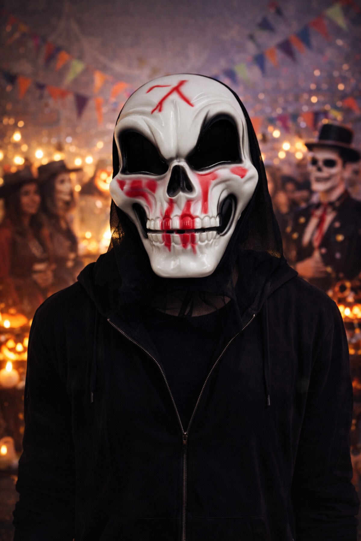 Parti Malzemesi Kurukafa Beyaz Maske Halloween Cadılar Bayramı Parti Aksesuarı