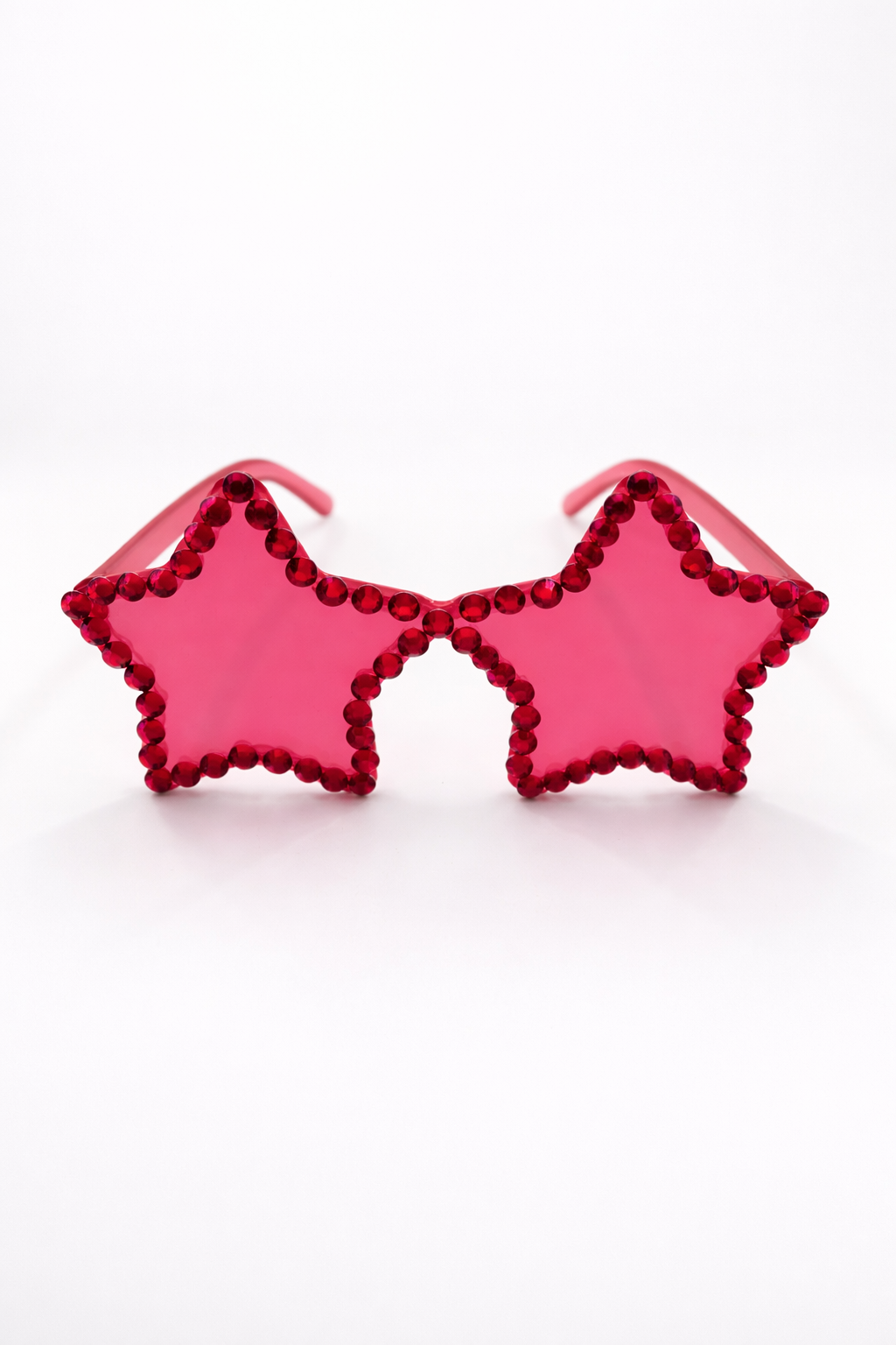 Yıldız Parti Gözlüğü Renkli Taşlı Yetişkin Parti Gözlüğü Doğum Günü ve Konsept Parti Aksesuarı Fuşya