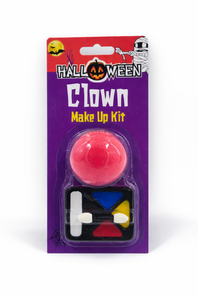 Parti Malzemesi Halloween Palyaço Makyaj Seti Clown Make Up Kit Burun + Yüz Boyası Se