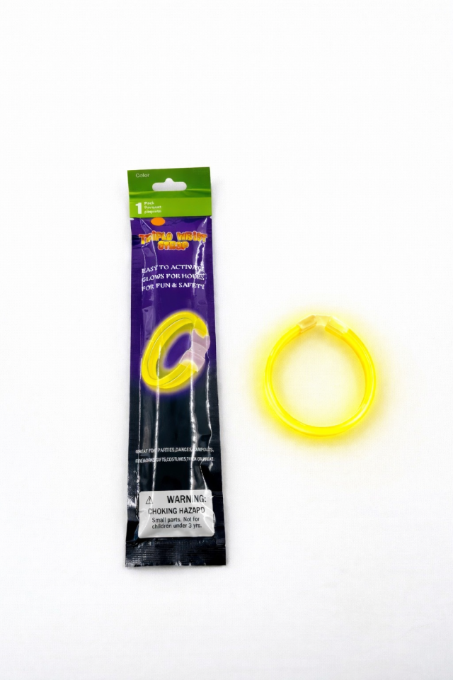 Glow Stick Bileklik  Işıklı Neon Parti Bilekliği Kırmalı Işık Bileklik Sarı