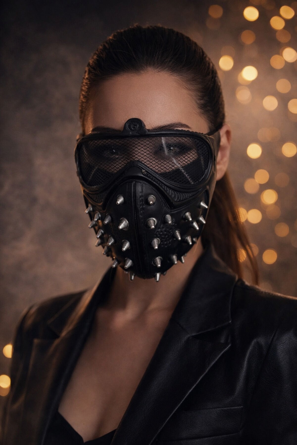 Dikenli Siyah Maske Halloween Cadılar Bayramı Parti Aksesuarı