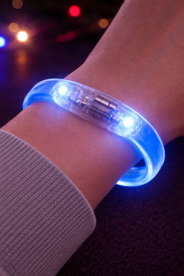 Parti Malzemesi LED Işıklı Parti Bilekliği  Neon Glow Bileklik Eğlence Konser Festival Aksesuarı 1 adet Mavi