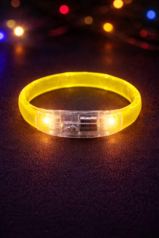 LED Işıklı Parti Bilekliği  Neon Glow Bileklik Eğlence Konser Festival Aksesuarı Sarı