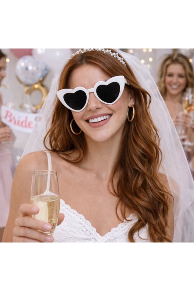Parti Malzemesi Bride To Be Kalp Gözlük Beyaz Kadın Bekarlığa Veda Parti Gözlüğü