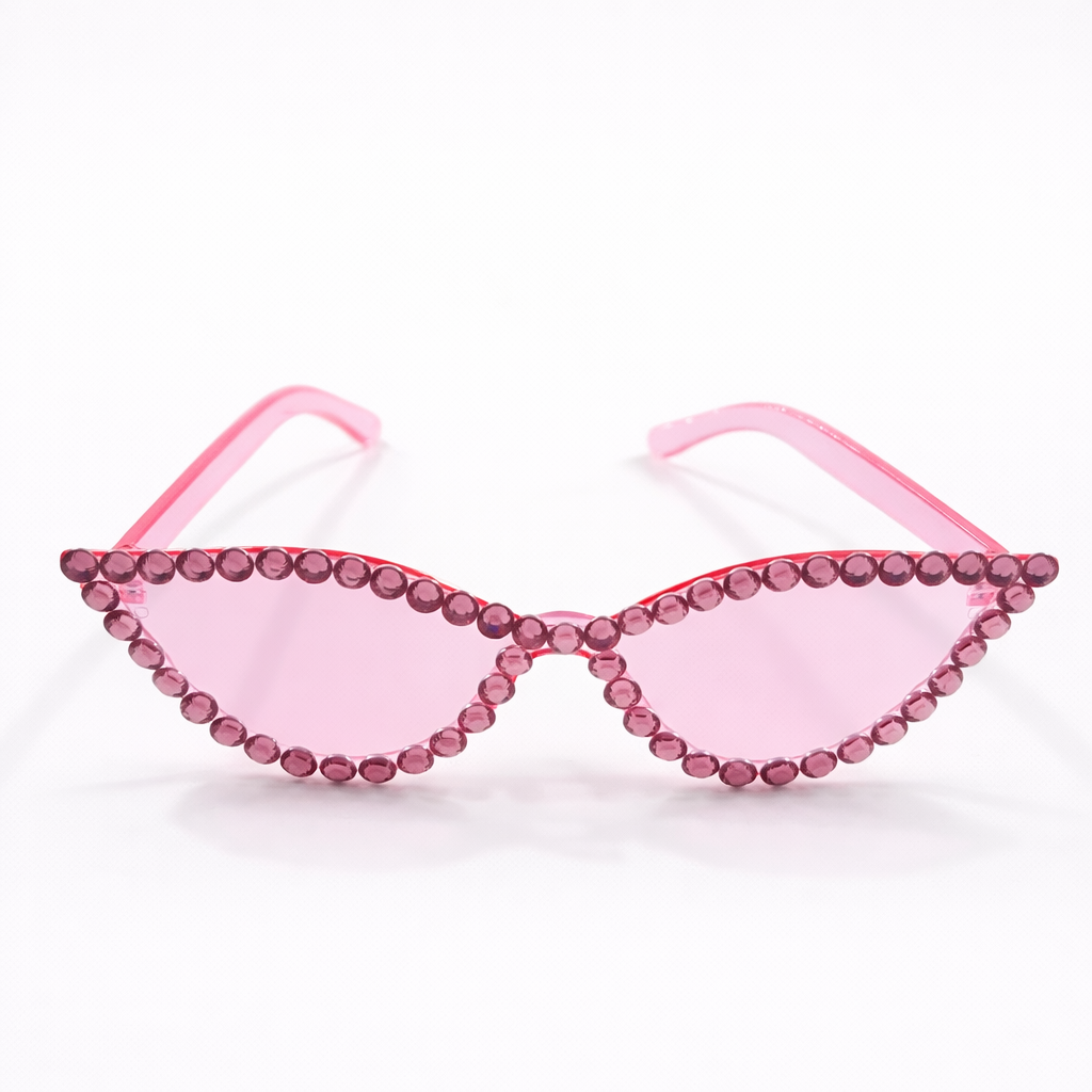 Taşlı Kedi Gözü Parti Gözlüğü Kadın Bekarlığa Veda Doğum Günü Aksesuarı Pudra