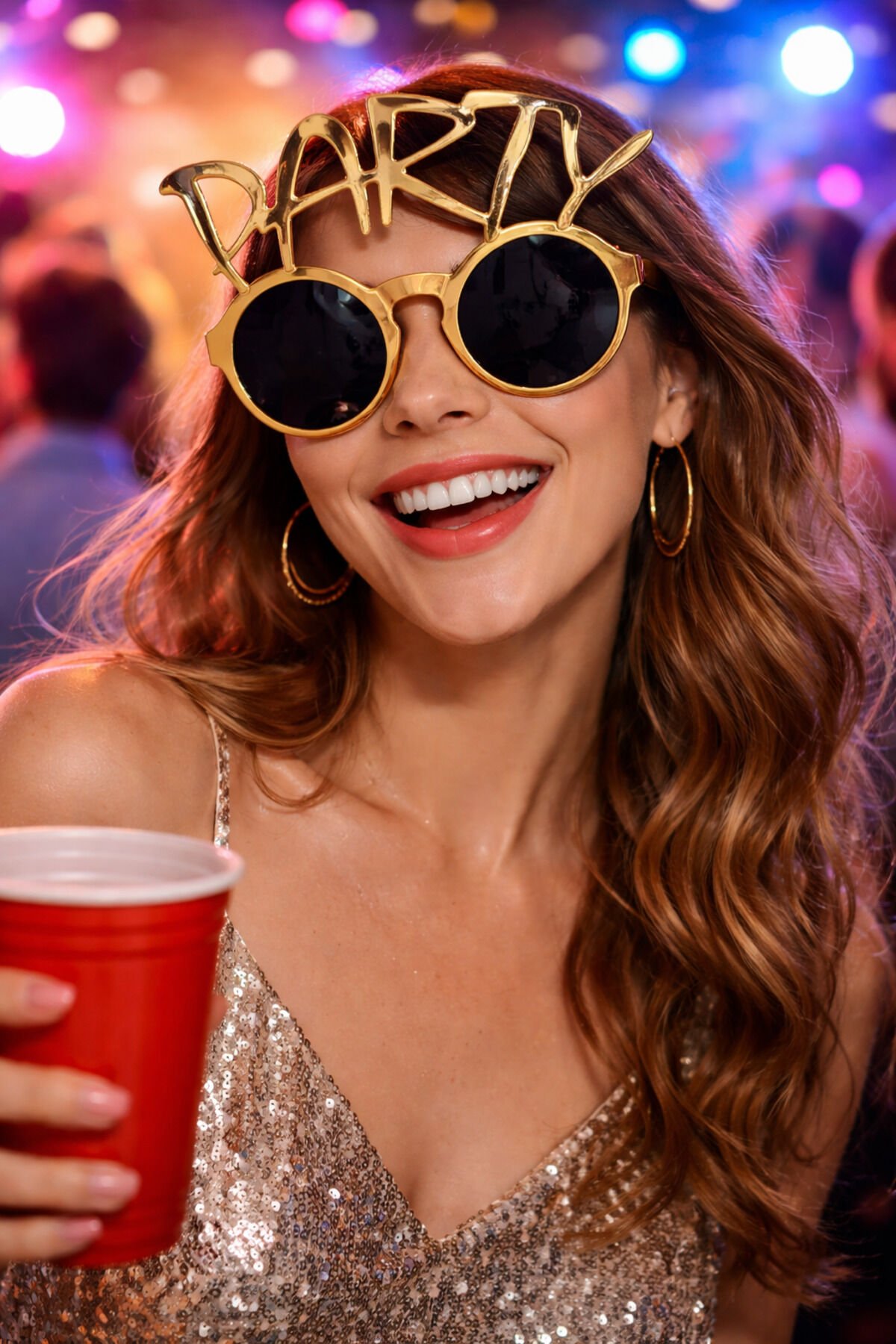 Parti Malzemesi Party Yazılı Gözlük Gold