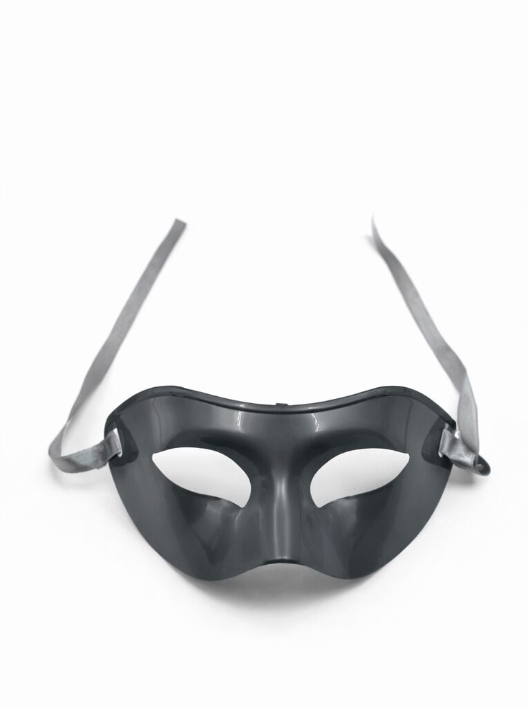 Maske Yetişkin Parti Maskesi Arkası İpli Balo Halloween Maske Gri