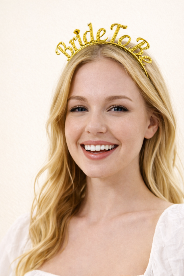 Bride To Be Taç Rose Gold Bekarlığa Veda Tacı Gelin Tacı Parti Aksesuarı SN-049 Gold