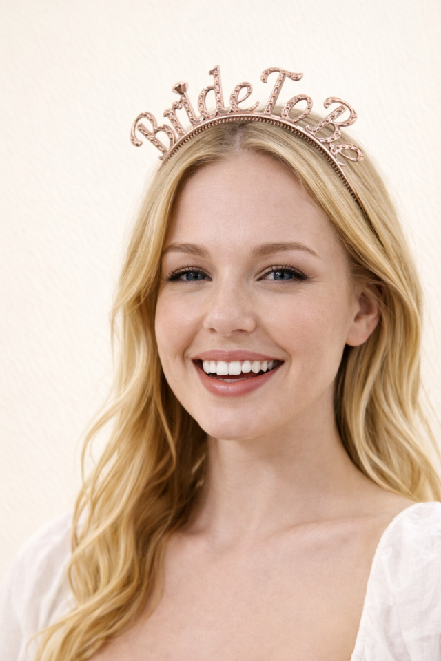 Bride To Be Taç Rose Gold Bekarlığa Veda Tacı Gelin Tacı Parti Aksesuarı SN-049 Rose Gold